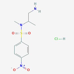 molecular formula C10H16ClN3O4S B2960171 N-(1-aminopropan-2-yl)-N-methyl-4-nitrobenzene-1-sulfonamide hydrochloride CAS No. 1589600-33-8