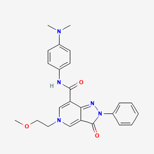 molecular formula C24H25N5O3 B2960177 N-(4-(dimethylamino)phenyl)-5-(2-methoxyethyl)-3-oxo-2-phenyl-3,5-dihydro-2H-pyrazolo[4,3-c]pyridine-7-carboxamide CAS No. 923226-21-5