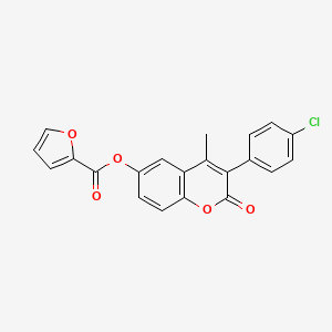 molecular formula C21H13ClO5 B2960181 3-(4-氯苯基)-4-甲基-2-氧代-2H-色满-6-基呋喃-2-甲酸酯 CAS No. 869341-82-2