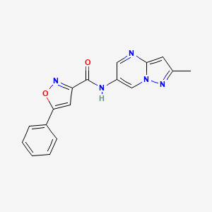 molecular formula C17H13N5O2 B2960184 N-(2-methylpyrazolo[1,5-a]pyrimidin-6-yl)-5-phenylisoxazole-3-carboxamide CAS No. 1797679-78-7