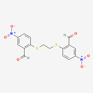 molecular formula C16H12N2O6S2 B2960186 2-({2-[(2-甲酰基-4-硝基苯基)硫基]乙基}硫基)-5-硝基苯甲醛 CAS No. 331460-03-8