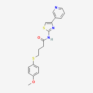 molecular formula C19H19N3O2S2 B2960193 4-((4-甲氧基苯基)硫代)-N-(4-(吡啶-3-基)噻唑-2-基)丁酰胺 CAS No. 922933-13-9