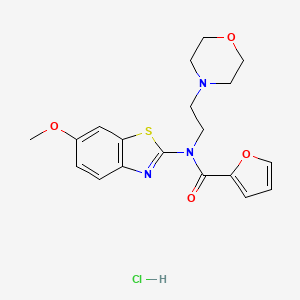 molecular formula C19H22ClN3O4S B2960196 N-(6-甲氧基苯并[d]噻唑-2-基)-N-(2-吗啉基乙基)呋喃-2-甲酰胺盐酸盐 CAS No. 1216435-56-1