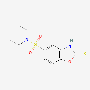 molecular formula C11H14N2O3S2 B2960199 N,N-diethyl-2-sulfanyl-1,3-benzoxazole-5-sulfonamide CAS No. 24962-46-7