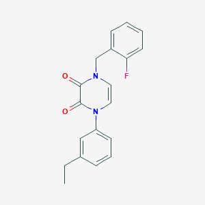 molecular formula C19H17FN2O2 B2960206 1-(3-ethylphenyl)-4-[(2-fluorophenyl)methyl]-1,2,3,4-tetrahydropyrazine-2,3-dione CAS No. 898454-01-8