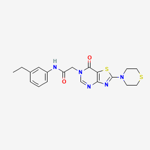 N-(3-ethylphenyl)-2-[7-oxo-2-(thiomorpholin-4-yl)-6H,7H-[1,3]thiazolo[4,5-d]pyrimidin-6-yl]acetamide