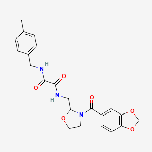 N1-((3-(benzo[d][1,3]dioxole-5-carbonyl)oxazolidin-2-yl)methyl)-N2-(4-methylbenzyl)oxalamide