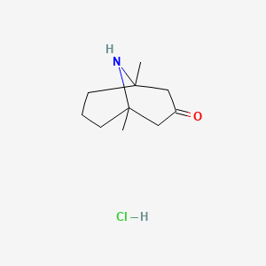 molecular formula C10H18ClNO B2960226 1,5-Dimethyl-9-azabicyclo[3.3.1]nonan-3-one;hydrochloride CAS No. 2361644-12-2
