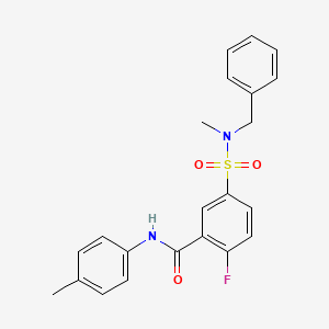 5-[benzyl(methyl)sulfamoyl]-2-fluoro-N-(4-methylphenyl)benzamide