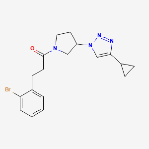 molecular formula C18H21BrN4O B2960229 3-(2-bromophenyl)-1-(3-(4-cyclopropyl-1H-1,2,3-triazol-1-yl)pyrrolidin-1-yl)propan-1-one CAS No. 2034612-51-4