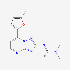 molecular formula C13H14N6O B2960233 N,N-dimethyl-N'-[7-(5-methylfuran-2-yl)-[1,2,4]triazolo[1,5-a]pyrimidin-2-yl]methanimidamide CAS No. 303145-83-7