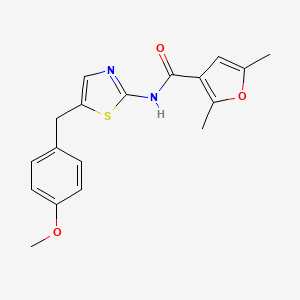 molecular formula C18H18N2O3S B2960235 N-[5-(4-甲氧基苄基)-1,3-噻唑-2-基]-2,5-二甲基呋喃-3-甲酰胺 CAS No. 919033-85-5