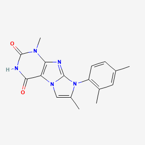 molecular formula C17H17N5O2 B2960241 8-(2,4-dimethylphenyl)-1,7-dimethyl-1H-imidazo[2,1-f]purine-2,4(3H,8H)-dione CAS No. 878727-13-0