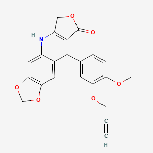 molecular formula C22H17NO6 B2960243 9-[4-methoxy-3-(2-propynyloxy)phenyl]-6,9-dihydro[1,3]dioxolo[4,5-g]furo[3,4-b]quinolin-8(5H)-one CAS No. 900018-70-4