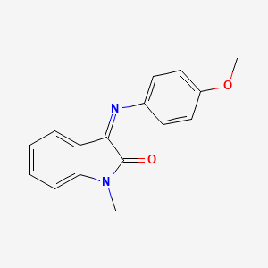 molecular formula C16H14N2O2 B2960249 3-[(4-甲氧基苯基)亚氨基]-1-甲基-1,3-二氢-2H-吲-2-酮 CAS No. 80110-10-7