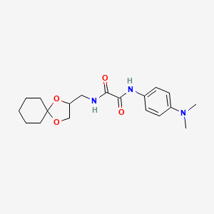 molecular formula C19H27N3O4 B2960253 N1-(1,4-dioxaspiro[4.5]decan-2-ylmethyl)-N2-(4-(dimethylamino)phenyl)oxalamide CAS No. 941959-36-0