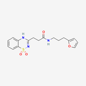 3-(1,1-dioxido-2H-1,2,4-benzothiadiazin-3-yl)-N-[3-(2-furyl)propyl]propanamide