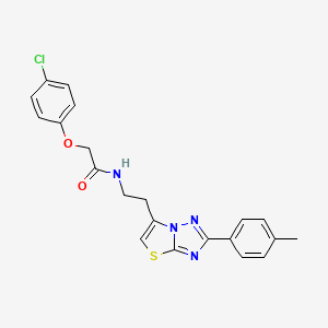 molecular formula C21H19ClN4O2S B2960258 2-(4-chlorophenoxy)-N-(2-(2-(p-tolyl)thiazolo[3,2-b][1,2,4]triazol-6-yl)ethyl)acetamide CAS No. 894028-67-2