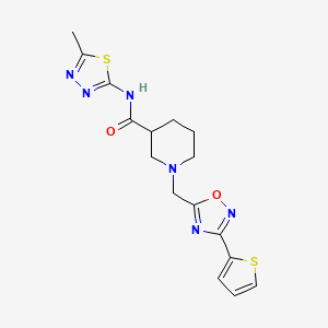 N-(5-methyl-1,3,4-thiadiazol-2-yl)-1-((3-(thiophen-2-yl)-1,2,4-oxadiazol-5-yl)methyl)piperidine-3-carboxamide