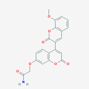 molecular formula C21H15NO7 B2960270 2-({8-methoxy-2,2'-dioxo-2H,2'H-[3,4'-bichromene]-7'-yl}oxy)acetamide CAS No. 869079-50-5