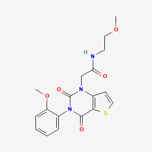 molecular formula C18H19N3O5S B2960278 N-(2-methoxyethyl)-2-(3-(2-methoxyphenyl)-2,4-dioxo-3,4-dihydrothieno[3,2-d]pyrimidin-1(2H)-yl)acetamide CAS No. 1260944-96-4