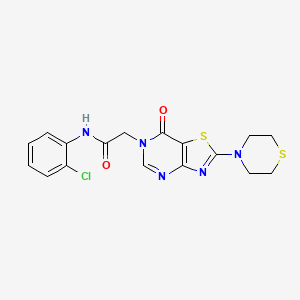 N-(2-chlorophenyl)-2-[7-oxo-2-(thiomorpholin-4-yl)-6H,7H-[1,3]thiazolo[4,5-d]pyrimidin-6-yl]acetamide