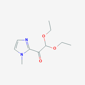 molecular formula C10H16N2O3 B2960296 2,2-Diethoxy-1-(1-methyl-1H-imidazol-2-YL)ethan-1-one CAS No. 1527929-51-6