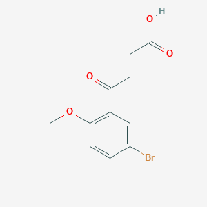 molecular formula C12H13BrO4 B2960299 4-(5-Bromo-2-methoxy-4-methylphenyl)-4-oxobutanoic acid CAS No. 1481776-23-1