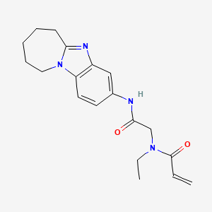 molecular formula C19H24N4O2 B2960303 N-Ethyl-N-[2-oxo-2-(7,8,9,10-tetrahydro-6H-azepino[1,2-a]benzimidazol-3-ylamino)ethyl]prop-2-enamide CAS No. 2361745-26-6