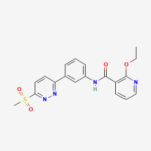 molecular formula C19H18N4O4S B2960307 2-乙氧基-N-(3-(6-(甲磺酰基)吡啶-3-基)苯基)烟酰胺 CAS No. 897614-38-9