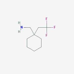 molecular formula C9H16F3N B2960308 C-[1-(2,2,2-Trifluoro-ethyl)-cyclohexyl]-methyl-amine CAS No. 1349715-63-4