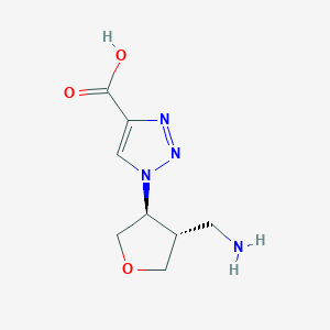 molecular formula C8H12N4O3 B2960320 1-[(3S,4S)-4-(Aminomethyl)oxolan-3-yl]triazole-4-carboxylic acid CAS No. 2287239-00-1