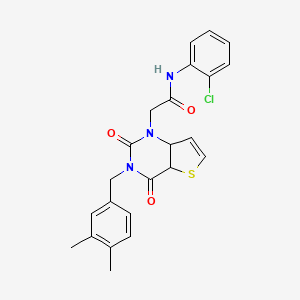molecular formula C23H20ClN3O3S B2960328 N-(2-氯苯基)-2-{3-[(3,4-二甲基苯基)甲基]-2,4-二氧代-1H,2H,3H,4H-噻吩[3,2-d]嘧啶-1-基}乙酰胺 CAS No. 1252860-74-4