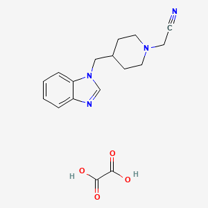 molecular formula C17H20N4O4 B2960329 2-(4-((1H-benzo[d]imidazol-1-yl)methyl)piperidin-1-yl)acetonitrile oxalate CAS No. 1351644-85-3