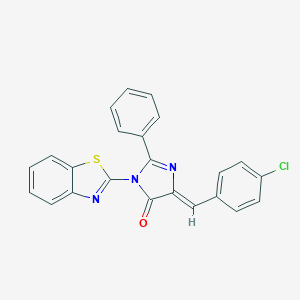 molecular formula C23H14ClN3OS B296033 3-(1,3-benzothiazol-2-yl)-5-(4-chlorobenzylidene)-2-phenyl-3,5-dihydro-4H-imidazol-4-one 