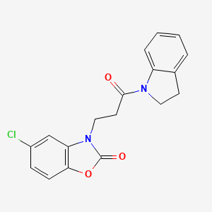 molecular formula C18H15ClN2O3 B2960332 5-chloro-3-(3-(indolin-1-yl)-3-oxopropyl)benzo[d]oxazol-2(3H)-one CAS No. 902254-44-8