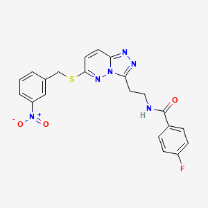 4-fluoro-N-(2-(6-((3-nitrobenzyl)thio)-[1,2,4]triazolo[4,3-b]pyridazin-3-yl)ethyl)benzamide