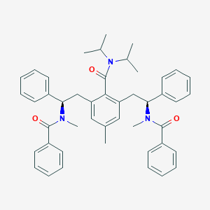 molecular formula C46H51N3O3 B296034 2,6-bis{2-[benzoyl(methyl)amino]-2-phenylethyl}-N,N-diisopropyl-4-methylbenzamide 