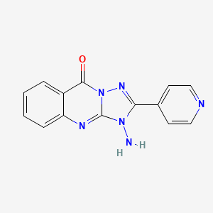 molecular formula C14H10N6O B2960357 3-amino-2-(pyridin-4-yl)-[1,2,4]triazolo[5,1-b]quinazolin-9(3H)-one CAS No. 440322-89-4