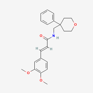 (E)-3-(3,4-dimethoxyphenyl)-N-((4-phenyltetrahydro-2H-pyran-4-yl)methyl)acrylamide