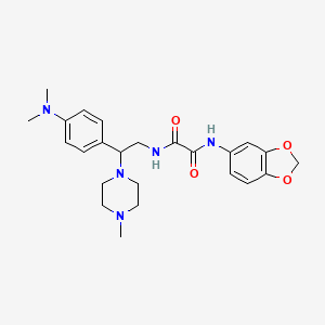 molecular formula C24H31N5O4 B2960360 N1-(benzo[d][1,3]dioxol-5-yl)-N2-(2-(4-(dimethylamino)phenyl)-2-(4-methylpiperazin-1-yl)ethyl)oxalamide CAS No. 899729-78-3