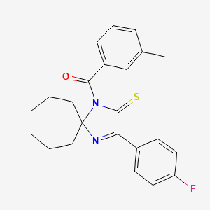 3-(4-Fluorophenyl)-1-(3-methylbenzoyl)-1,4-diazaspiro[4.6]undec-3-ene-2-thione