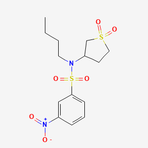 molecular formula C14H20N2O6S2 B2960368 N-butyl-N-(1,1-dioxidotetrahydrothiophen-3-yl)-3-nitrobenzenesulfonamide CAS No. 874787-94-7