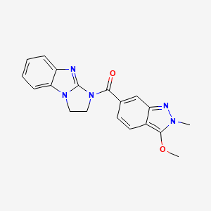 molecular formula C19H17N5O2 B2960369 (2,3-二氢-1H-苯并[d]咪唑并[1,2-a]咪唑-1-基)(3-甲氧基-2-甲基-2H-吲唑-6-基)甲苯酮 CAS No. 1421515-21-0