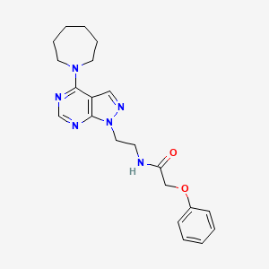 molecular formula C21H26N6O2 B2960371 N-(2-(4-(azepan-1-yl)-1H-pyrazolo[3,4-d]pyrimidin-1-yl)ethyl)-2-phenoxyacetamide CAS No. 1021094-58-5