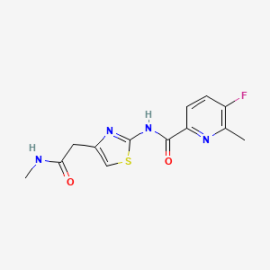 molecular formula C13H13FN4O2S B2960376 5-Fluoro-6-methyl-N-[4-[2-(methylamino)-2-oxoethyl]-1,3-thiazol-2-yl]pyridine-2-carboxamide CAS No. 2415571-17-2