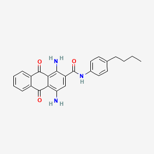 molecular formula C25H23N3O3 B2960379 1,4-diamino-N-(4-butylphenyl)-9,10-dioxo-9,10-dihydroanthracene-2-carboxamide CAS No. 52582-37-3