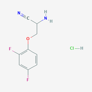 molecular formula C9H9ClF2N2O B2960381 2-Amino-3-(2,4-difluorophenoxy)propanenitrile hydrochloride CAS No. 2219378-80-8