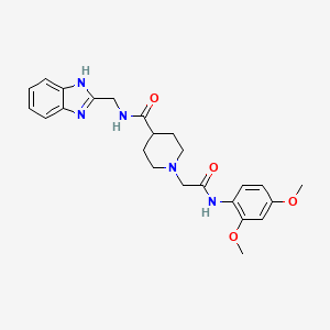 molecular formula C24H29N5O4 B2960383 N-((1H-benzo[d]imidazol-2-yl)methyl)-1-(2-((2,4-dimethoxyphenyl)amino)-2-oxoethyl)piperidine-4-carboxamide CAS No. 1203152-02-6