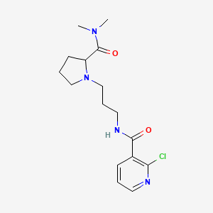 molecular formula C16H23ClN4O2 B2960386 2-chloro-N-{3-[2-(dimethylcarbamoyl)pyrrolidin-1-yl]propyl}pyridine-3-carboxamide CAS No. 1333720-36-7